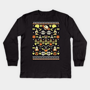 Science Ugly Christmas Sweater Kids Long Sleeve T-Shirt